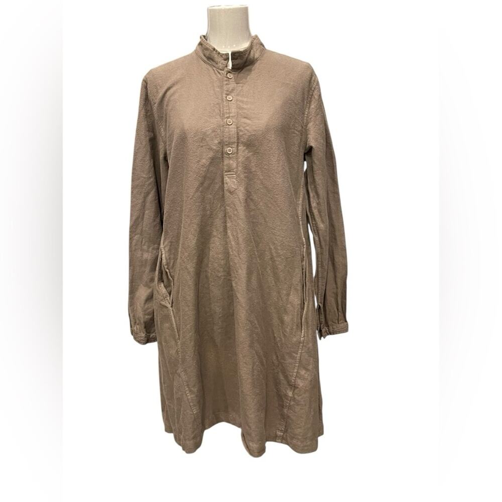 CP Shades brown micro corduroy 100% cotton long-sleeve tunic dress Sz:M